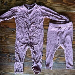 Kyte snap romper and kyte leggings - Mulberry